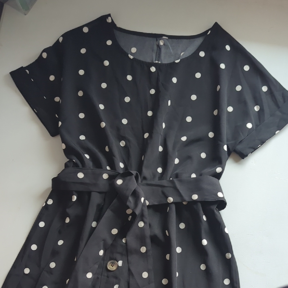 Polka Dot Black Dress